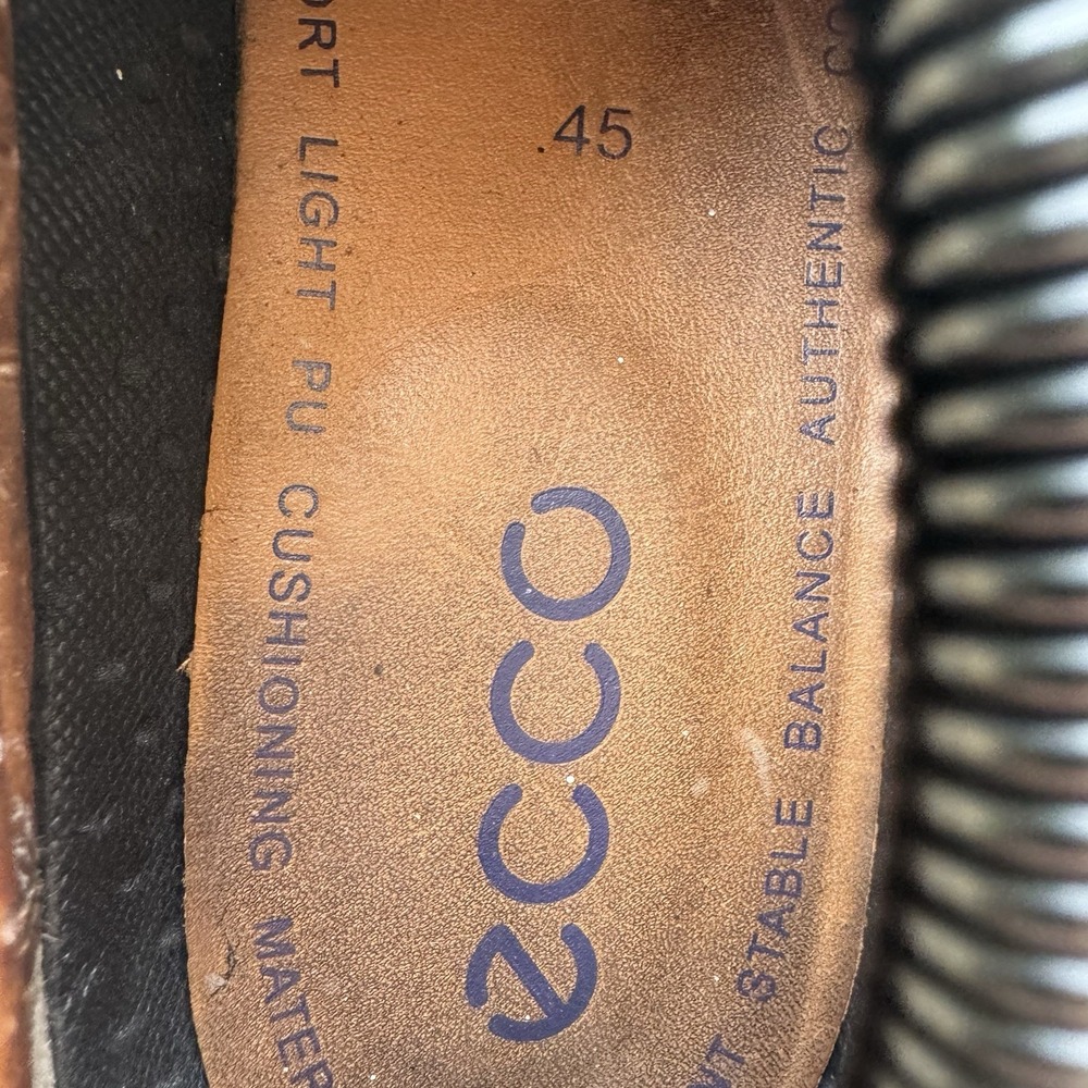 ECCO Men's Fusion II Slip On Leather Shoes Brown Size EUR 45 US 11-11.5 - Picture 10 of 12